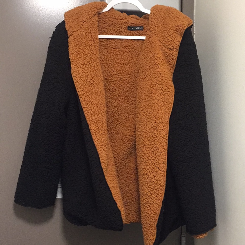 Reversible teddy coat
